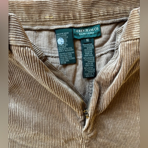 Lauren Jeans Co. Ralph Lauren Corduroy Pants – Tan – Size 16 - Picture 2 of 11